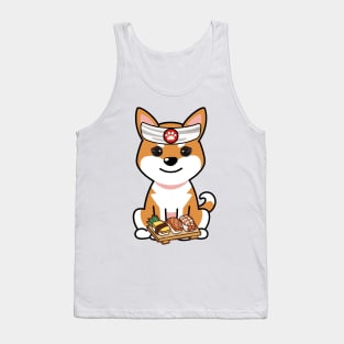 Funny orange dog is a sushi chef Tank Top